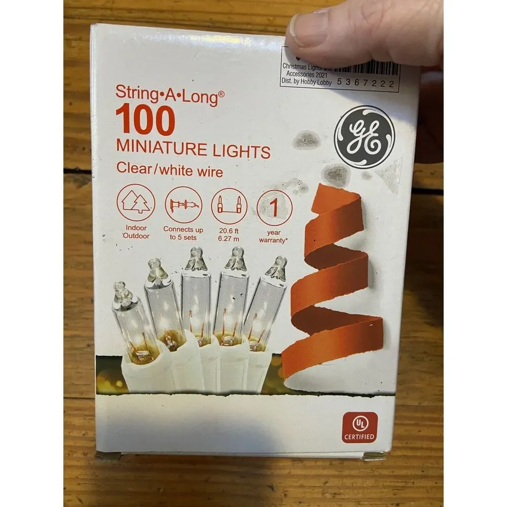 GE String-A-Long 100 Miniature Lights - 20.6' -‎ NEW IN BOX Christmas